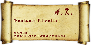 Auerbach Klaudia névjegykártya