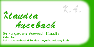 klaudia auerbach business card